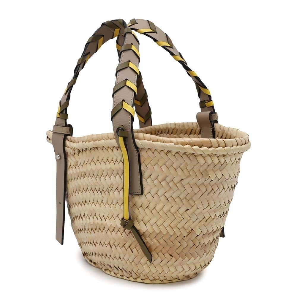 Loewe Raffia Handbag Straw Tan Anagram